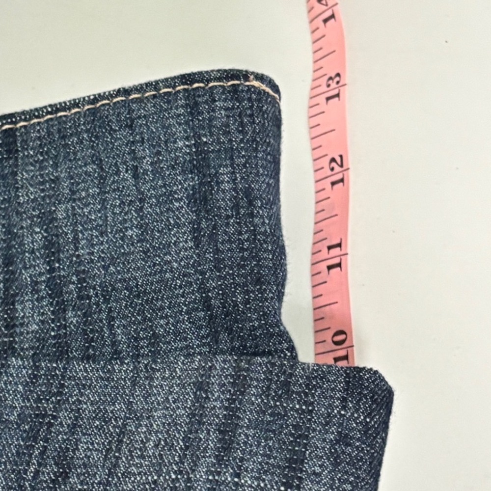 True Religion Denim Tote Bag Frayed Trim Blue Dark Wash Y2K Buddha World Tour - Picture 13 of 15